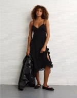 AE Handkerchief Hem Tie Side Midi Slip Dress