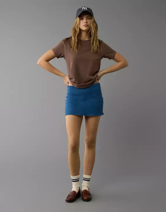 AE Next Level Low-Rise Denim Micro Skort - Image 5