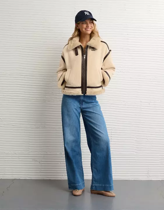 AE Cropped Corduroy Bomber Jacket - Image 6