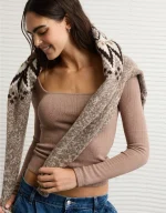 AE Long Sleeve Square Neck T-Shirt