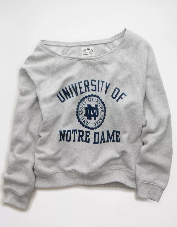 AE Notre Dame Fighting Irish Graphic Off The Shoulder Sweatshirt - Image 3
