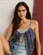 AE Pintuck Tie Front Cami