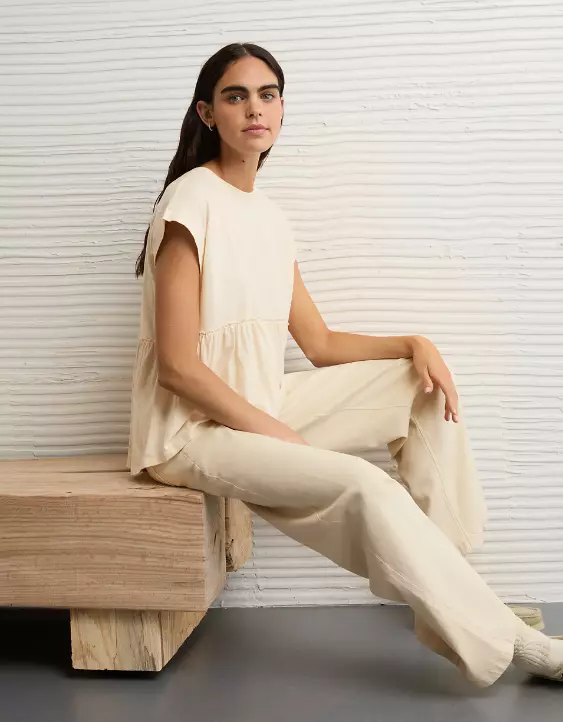 AE Sunchaser Knit Tie Back Babydoll T-Shirt - Image 5