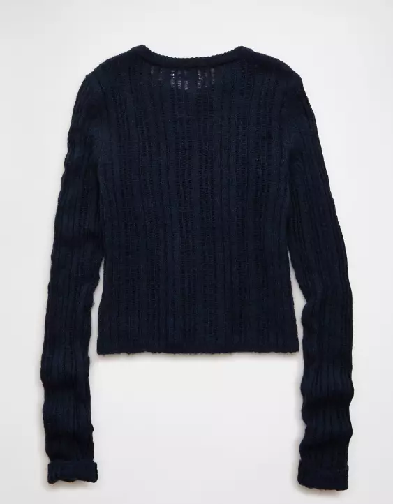 AE Fitted Crew Neck Cardigan - Image 4