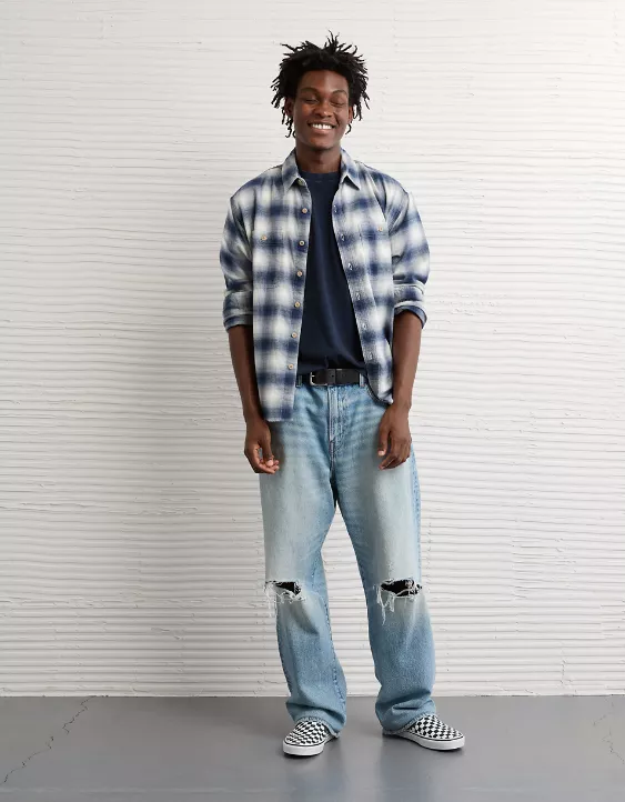 AE Relaxed Fit Everyday Flannel Shirt - Image 2