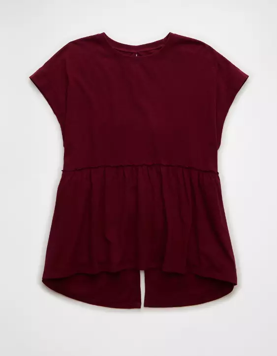 AE Sunchaser Knit Tie Back Babydoll T-Shirt - Image 3