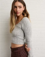 AE Whoa So Soft Cropped Scoop Neck Sweater