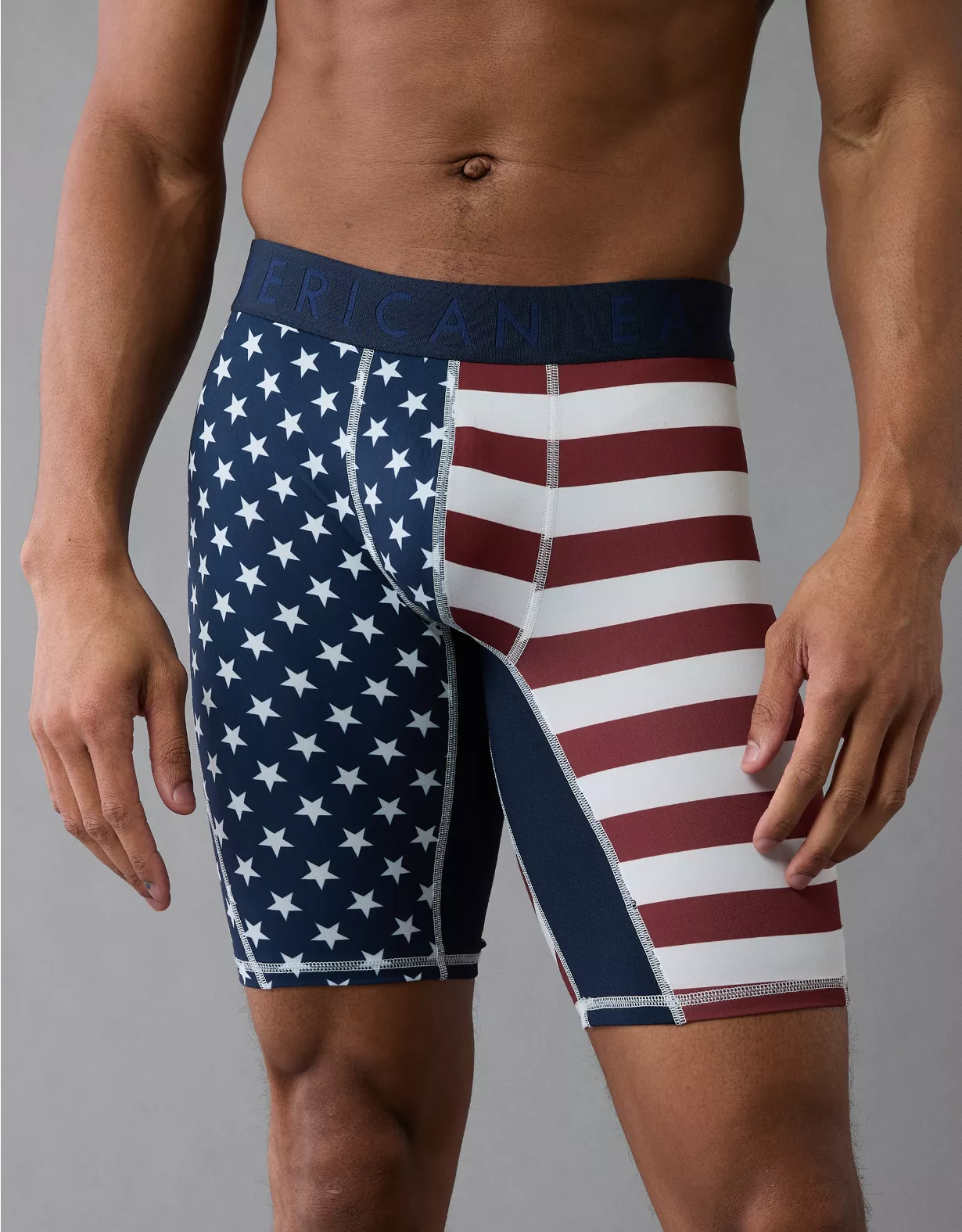 AEO Men's USA Stars & Stripes 8" Flex Boxer Brief