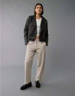 AE Stretch High-Waisted Stovepipe Ankle Trouser