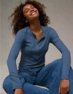 AE Long Sleeve Henley T-Shirt