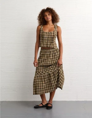 AE Plaid Maxi Skirt