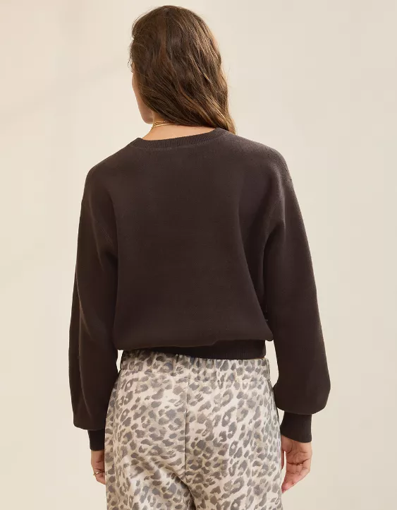 Aerie Cropped Crew Sweater - Image 2