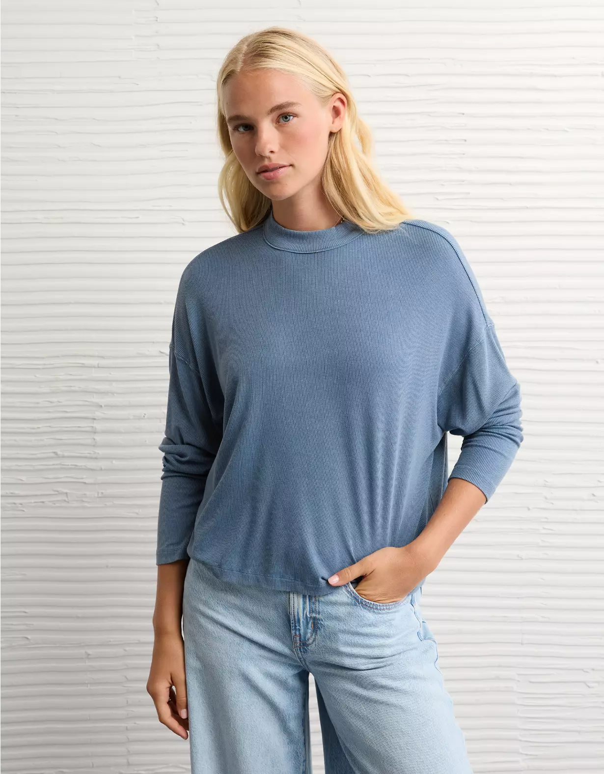AE Soft & Sexy Long Sleeve Mockneck T-Shirt