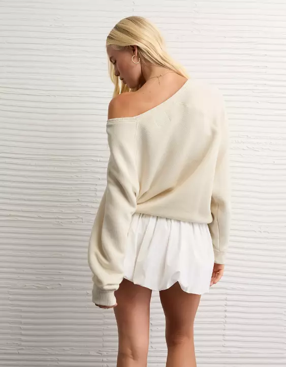 AE Georgia Bulldogs Graphic Off The Shoulder Sweatshirt - Image 2