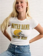 AE Notre Dame Fighting Irish Graphic Cropped Baby Tee