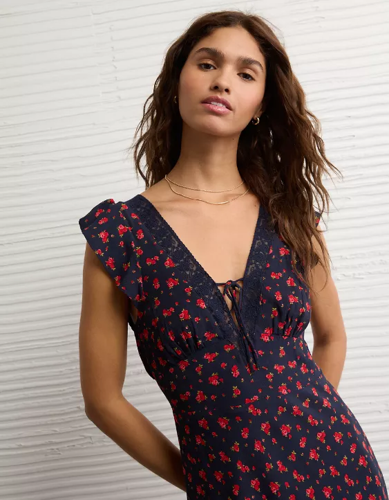 AE Short Sleeve V-Neck Midi Dress - Image 5