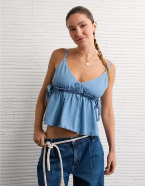 AE Denim Babydoll Tank Top