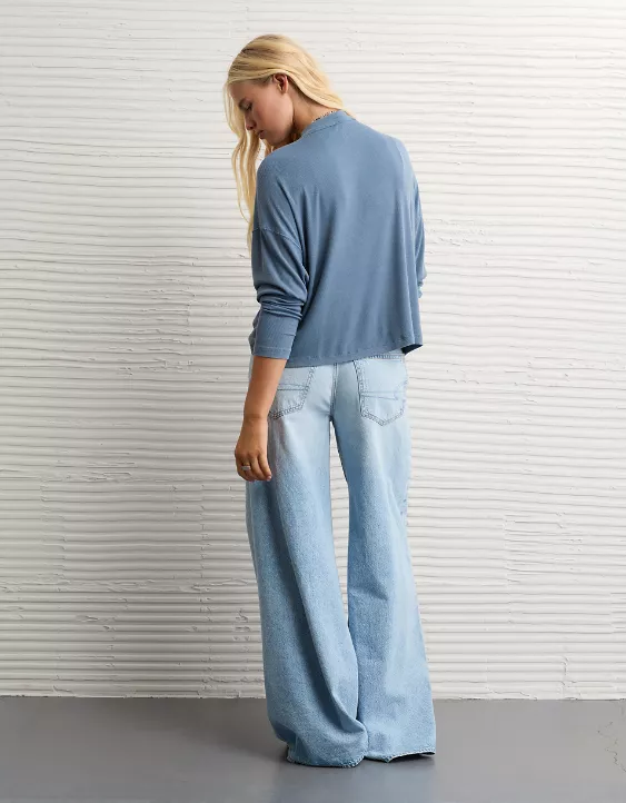 AE Soft & Sexy Long Sleeve Mockneck T-Shirt - Image 2