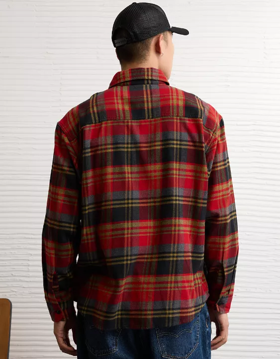 AE Relaxed Fit Everyday Flannel Shirt - Image 3