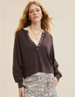 Aerie Happy Snit Henley T-Shirt