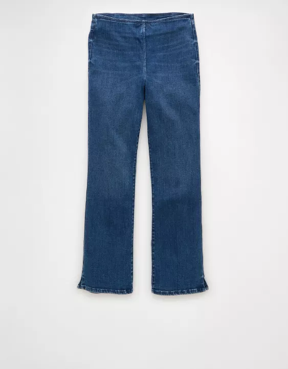 AE Luxe Pull-On High-Waisted Kick Bootcut Crop Jean - Image 3