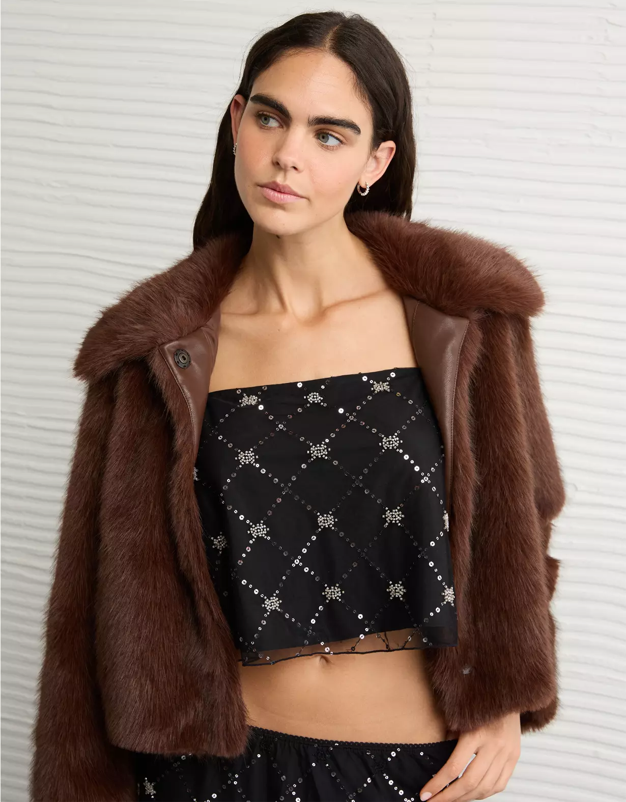 AE Sequin Mesh Cami Top