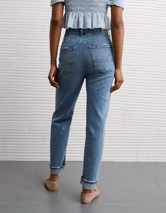 AE Stretch Super High-Waisted Ankle Straight Jean - Image 2