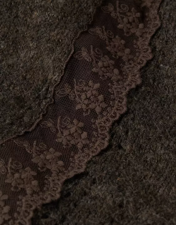 AE Lace Knit Tie-Front Cardigan - Image 6