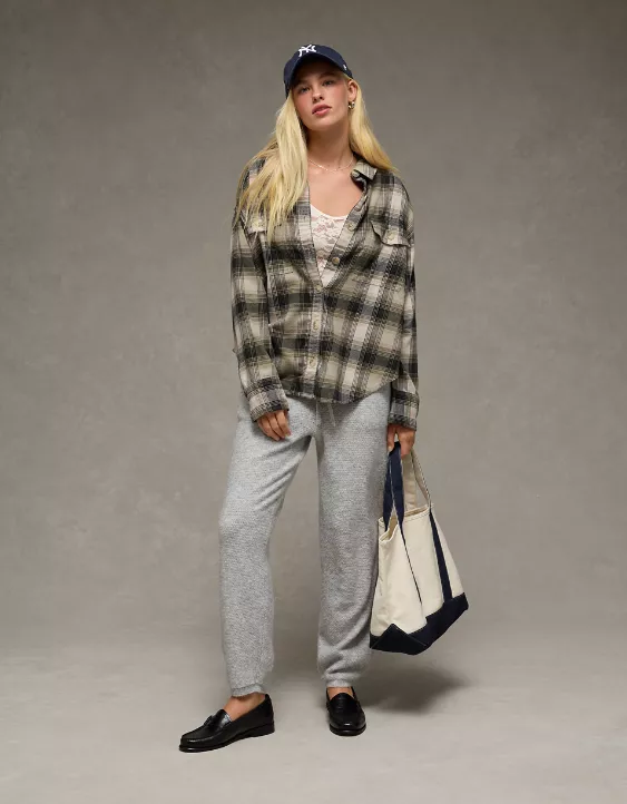 AE Plaid Button-Up Shirt - Image 6