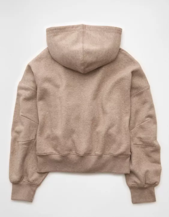 AE Everyday Luxe Barrel Sleeve Full Zip Hoodie - Image 4