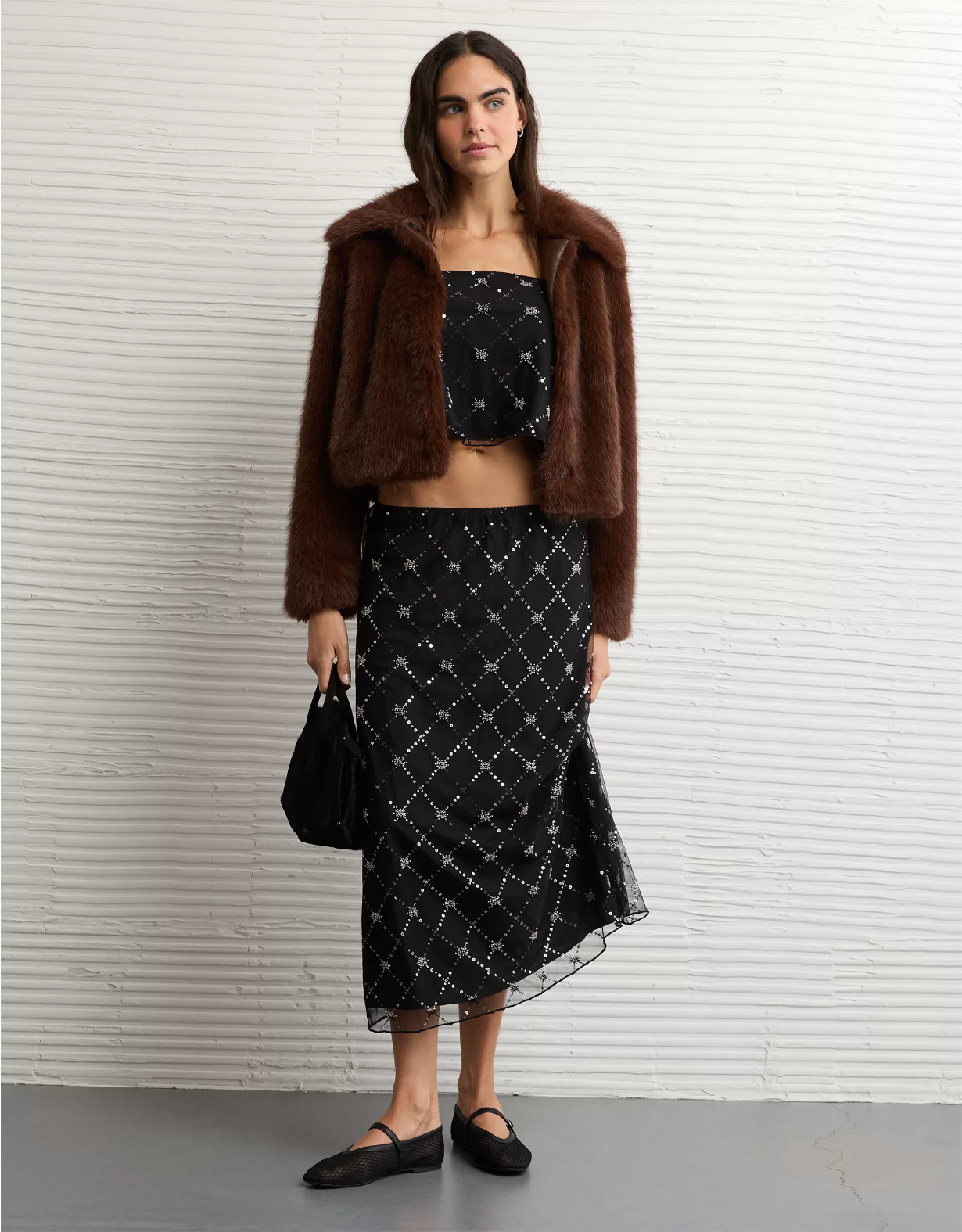AE High-Waisted Sequin Maxi Skirt