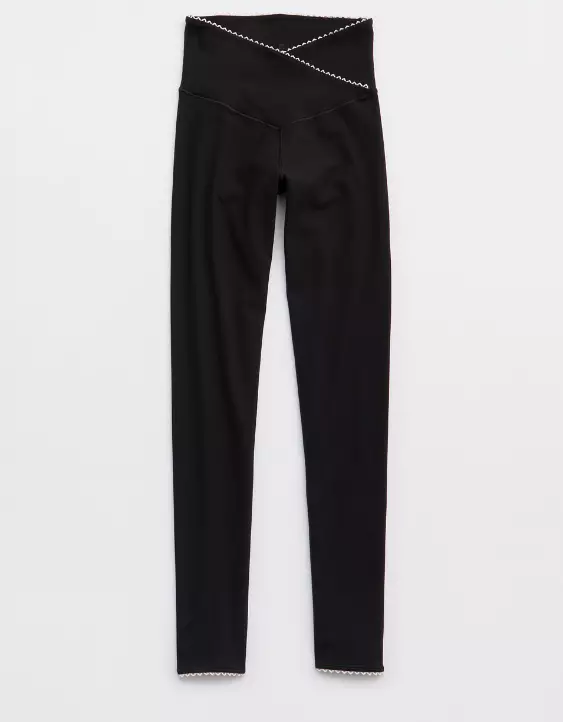 OFFLINE By Aerie Real Me XTRA Ribbed Picot Trim Crossover Legging - Image 3