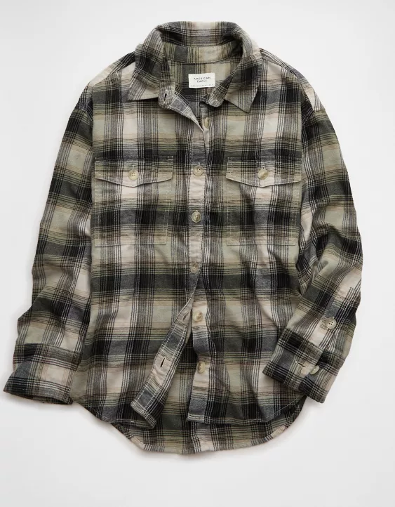 AE Plaid Button-Up Shirt - Image 4