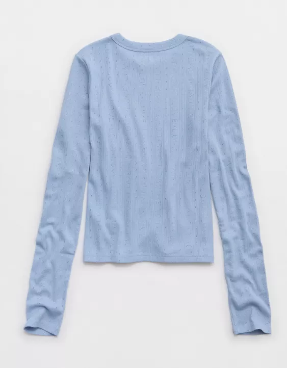 Aerie Pointelle Long Sleeve Top - Image 4