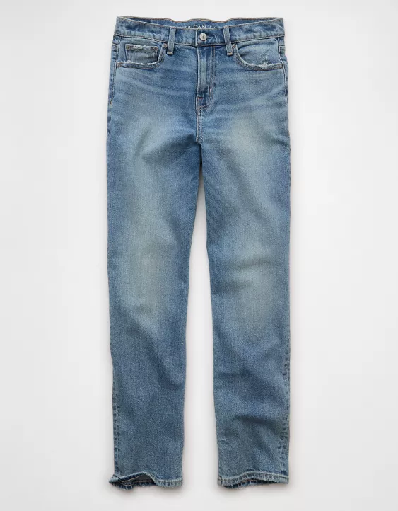 AE Stretch Super High-Waisted Ankle Straight Jean - Image 3