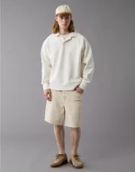 AE 24/7 Long-Sleeve Rugby Polo Sweatshirt