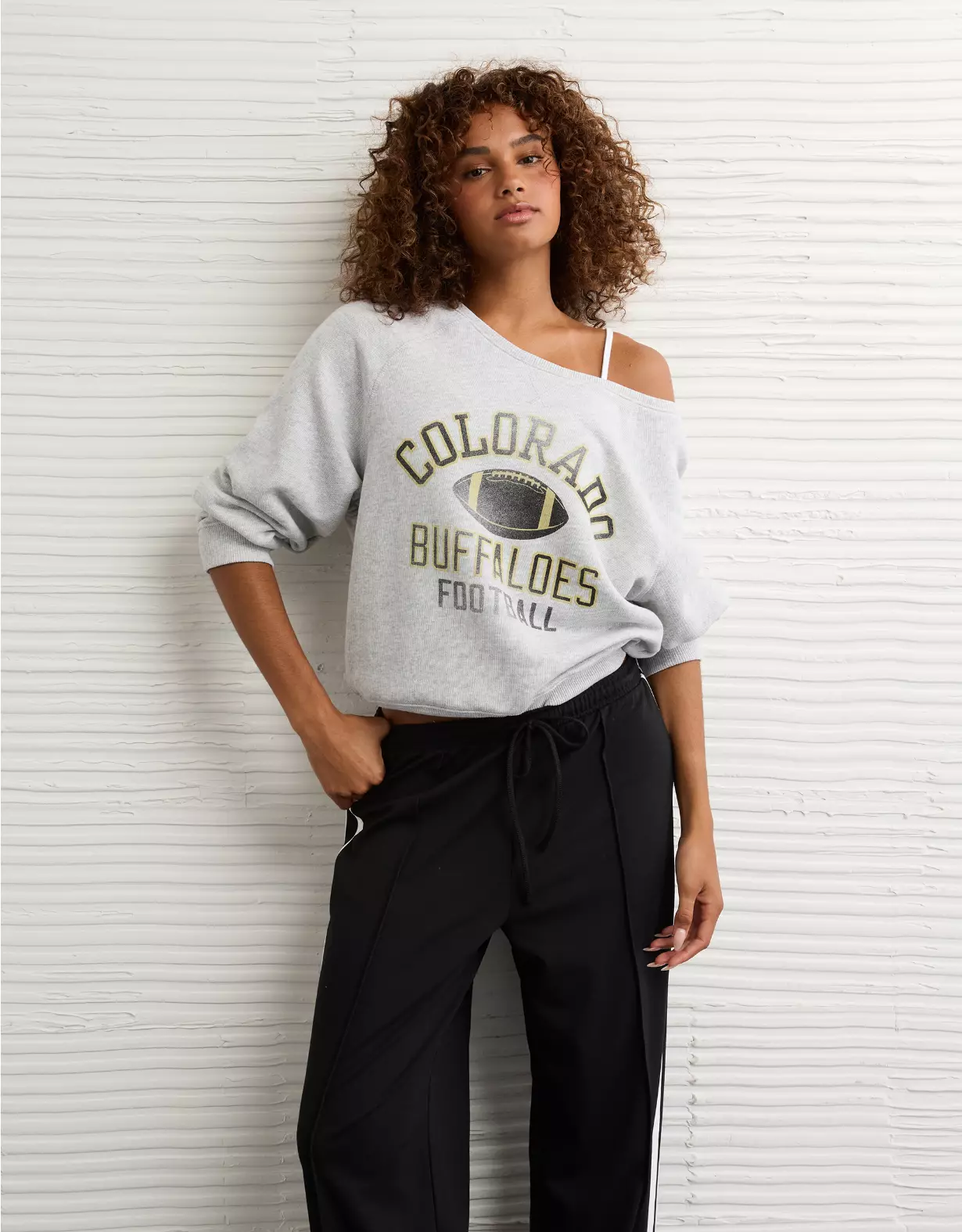 AE Colorado Buffaloes Graphic Off The Shoulder Sweatshirt
