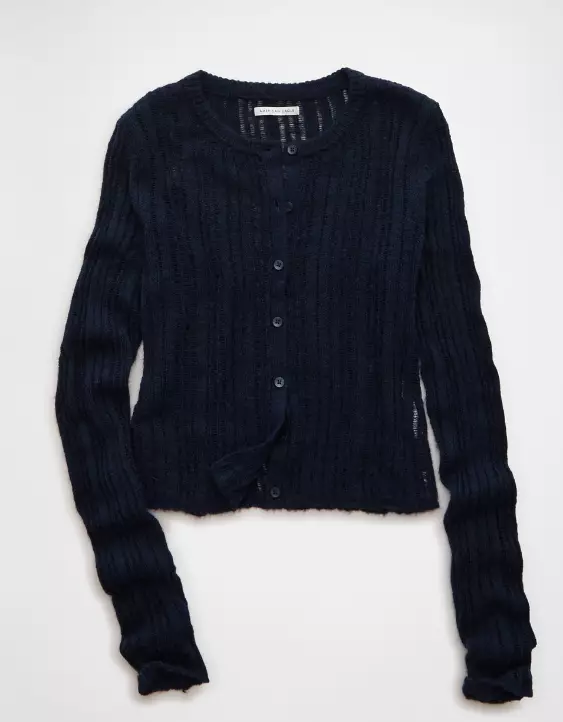 AE Fitted Crew Neck Cardigan - Image 3
