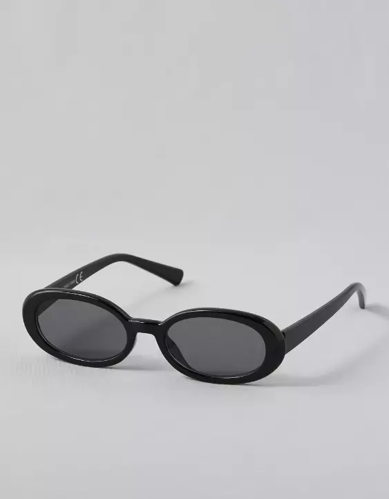 AE Black Oval Sunglasses - Image 3