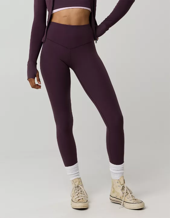 OFFLINE By Aerie Real Me XTRA High Waisted Ribbed Legging - Image 5