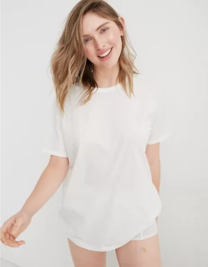 Aerie Distressed Basic Boyfriend T-Shirt