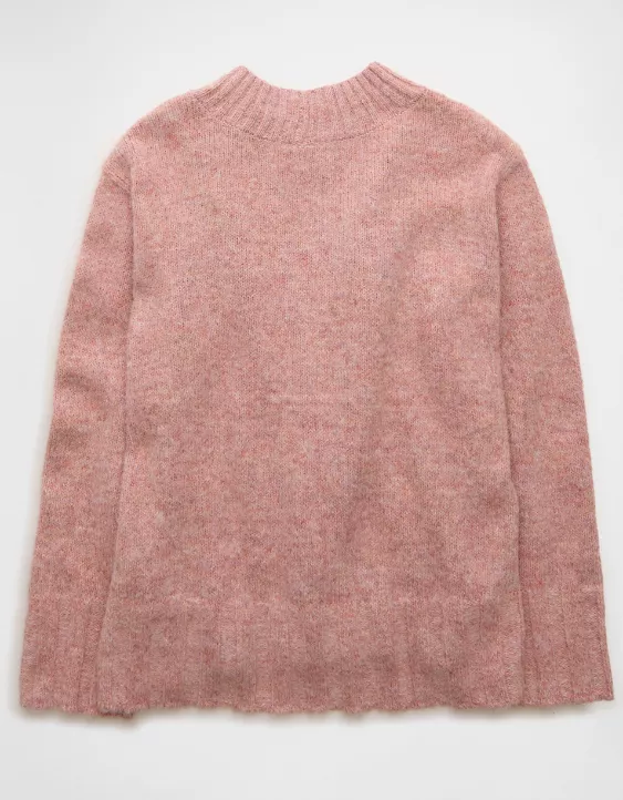 AE Oversized Faux Mohair Wide Cuff Sweater - Image 4
