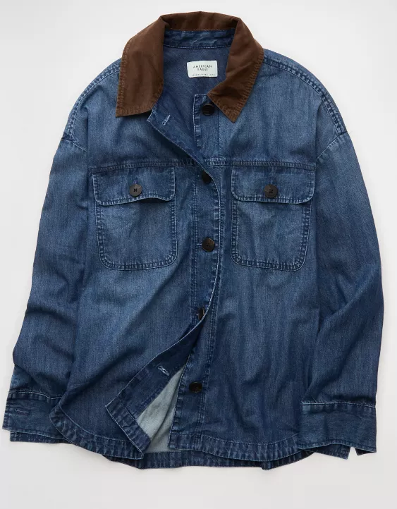 AE Lightweight Denim Shacket - Image 4