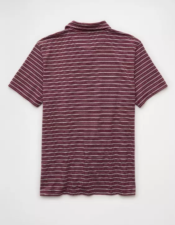 AE 24/7 Club Logo Striped Polo Shirt - Image 4